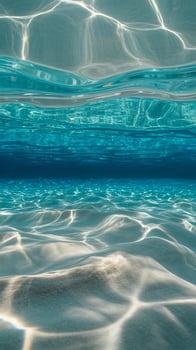 Sunlight shimmering through clear tropical ocean water photo