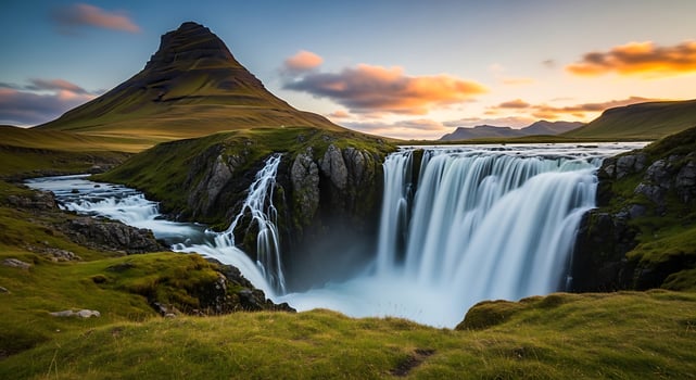 Kirkjufell waterfall, iceland photo