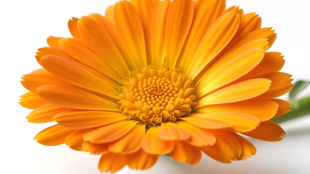Vibrant Orange Calendula Flower Blossom Close Up, Detailed Petals and Center, Floral Beauty, Botanical Macro Photography photo