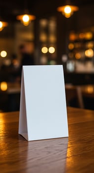 A white square on a table in a restaurant photo