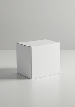 White box mockup on white table photo