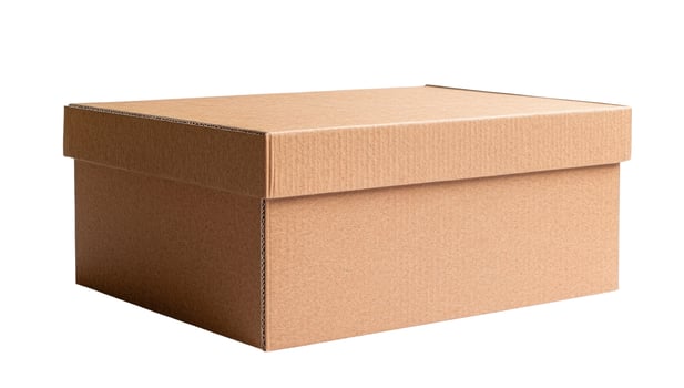 A brown cardboard box on a white background photo