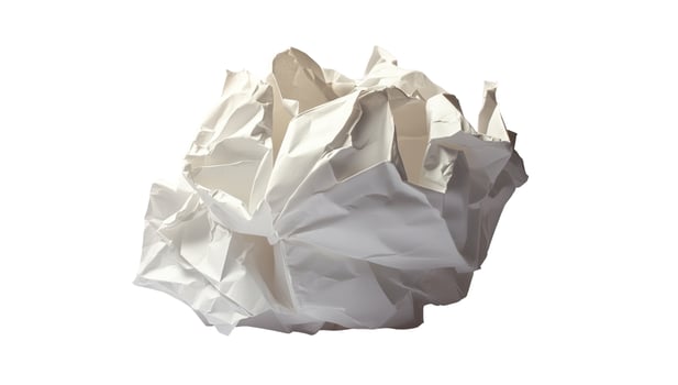 Crumpled White Paper Ball Isolated on a Clean Background photo