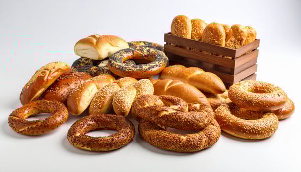 Studio Shot of Variety of Fresh Baked Bread photo