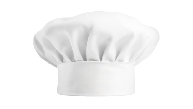 Professional White Chef's Hat Isolated on White Background photo