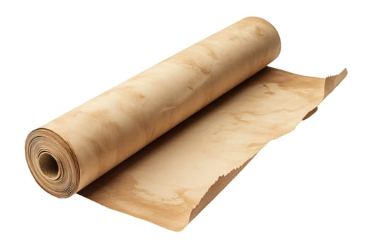 A roll of parchment paper on a white background photo