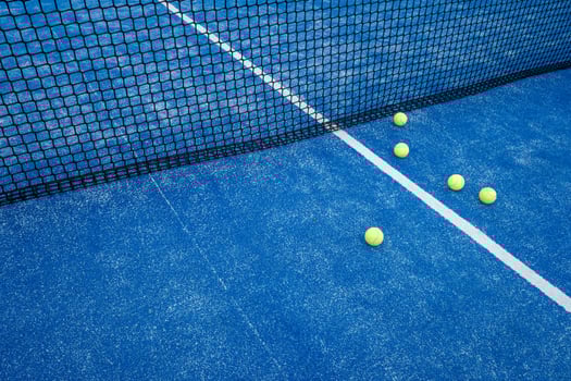A Sports Background with a Net and a White Line. Concept A clean and versatile sports image. photo