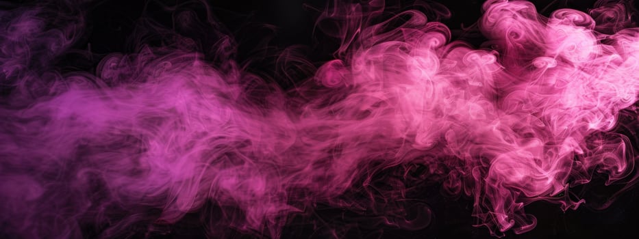 A long pink line of smoke with purple background. The smoke is very long and it looks like it is coming from a fire photo