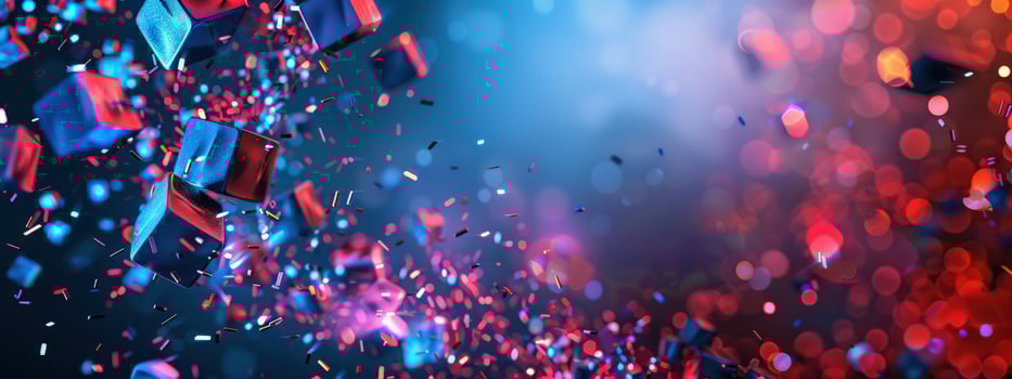 A colorful explosion of cubes and confetti photo