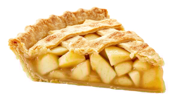 Delicious Apple Pie Slice with Lattice Crust and Golden-Brown Crust, Isolated photo