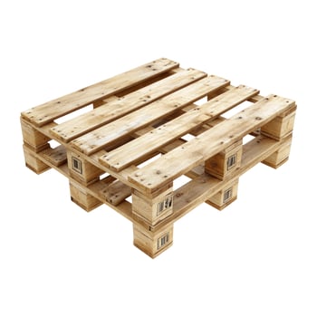 New wooden shipping pallet isolated on white background for logistics. photo