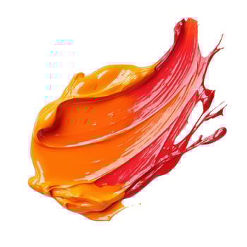 Vibrant Red and Orange Paint Swirl Isolated on White Background photo