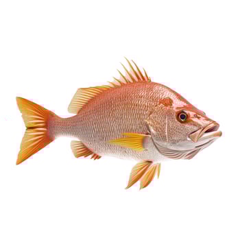 Vibrant Red Snapper Fish Isolated on White Background Studio Shot photo