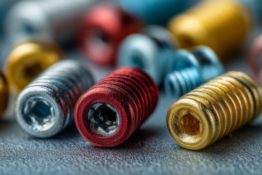 A close up of a variety of screws photo