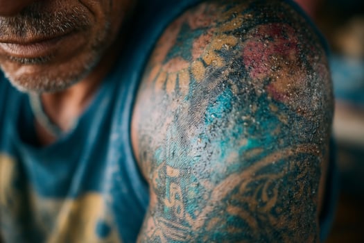 A man with tattoos on his arm photo