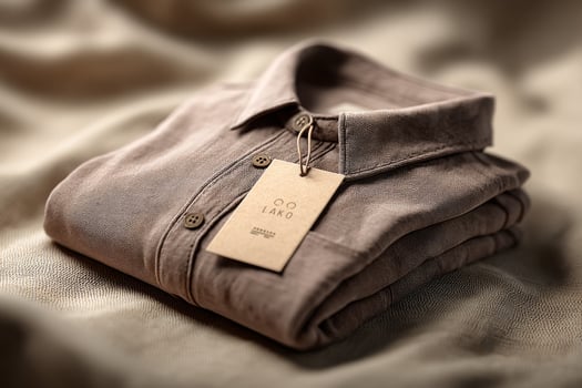A brown shirt with a tag on it photo
