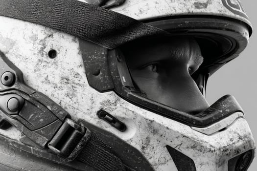 A man in a helmet and a helmet photo