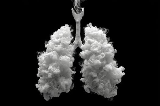 A black and white photo of a human lung