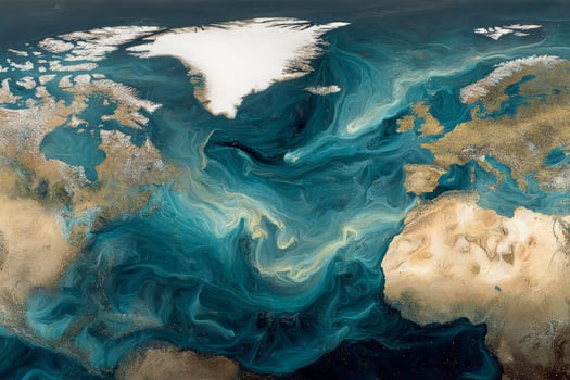The earth is covered in blue water photo
