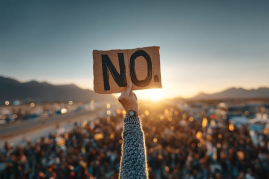 No protest against trump photo