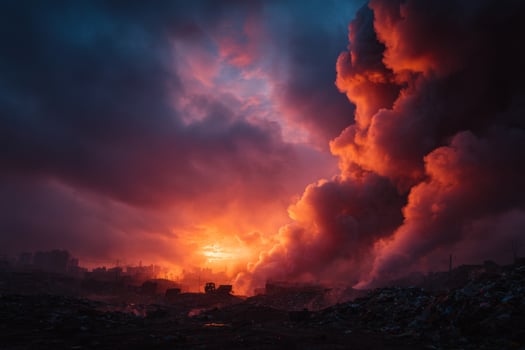 A large cloud of smoke is seen in the sky photo