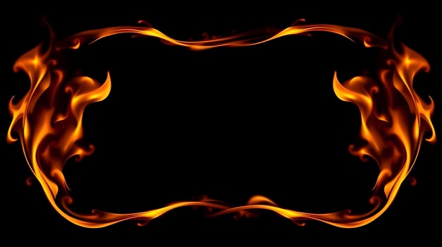 Fire frame on black background. photo