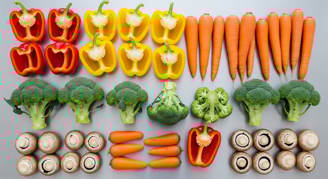 A variety of vegetables arranged in a circle photo