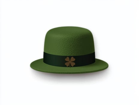 Festive green leprechaun hat with shamrock emblem photo