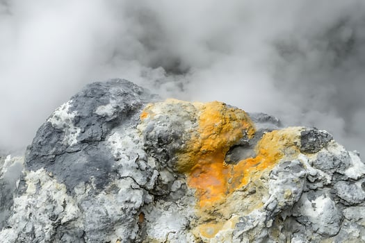 Raw Power of Earth Close up of a steaming geothermal rock formation. photo