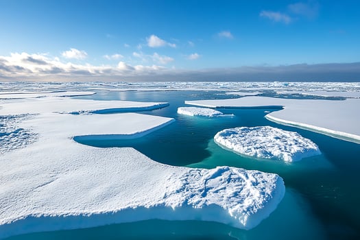 Vast Arctic Ice Floes Under a Bright Blue Sky. photo