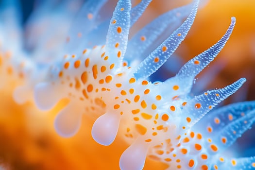 Striking Close-up of a Sea Creature with Bright Orange Spots. photo