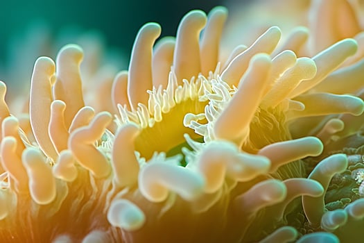 Vibrant Macro View of Coral Anemone Tentacles Underwater. photo