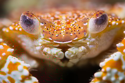 Fascinating underwater creature with bright orange and white markings. photo