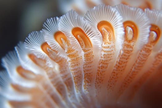 Intricate Orange and White Sea Fan Texture Closeup for Underwater Footage. photo