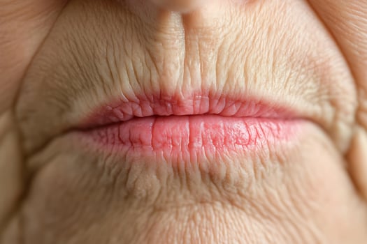 Extreme Macro of Cracked and Dry Lips Showing Texture of Aging Skin. photo