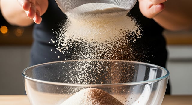 A person sprinkling sugar into a bowl of sugar photo