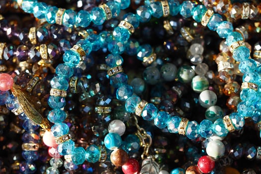 Vivid beaded bracelets displayed in vibrant colors photo