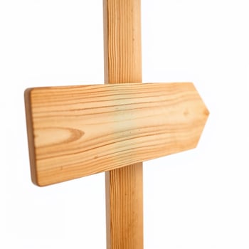 Wooden arrow signpost pointing in direction photo