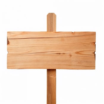 Blank wooden sign on a simple post photo