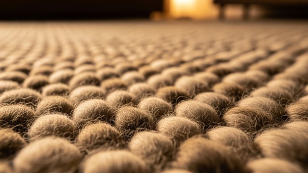 A close up of a carpet with many balls photo