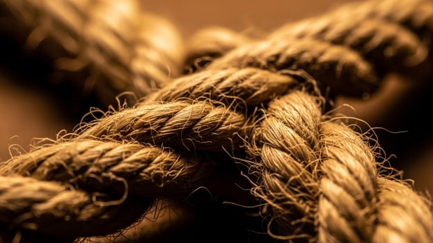 Close up of a rope on a brown surface photo