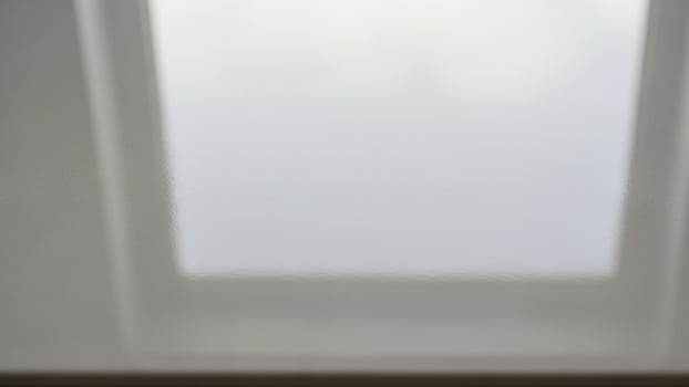 A view of a skylight in a room photo