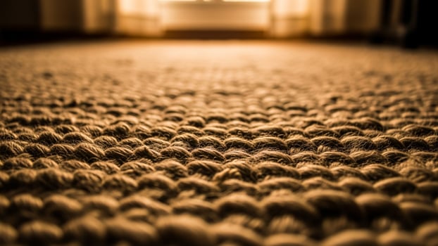 A close up of a carpet with a window in the background photo