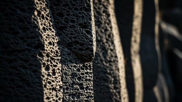 A close up of a wall with some holes photo