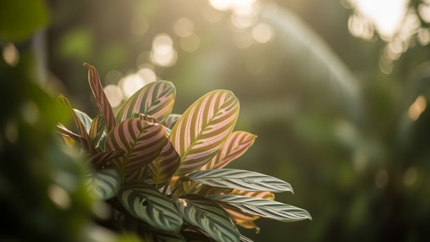 A plant with stripes on it in the sun photo