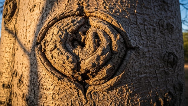 A close up of a tree with a heart carved into it photo