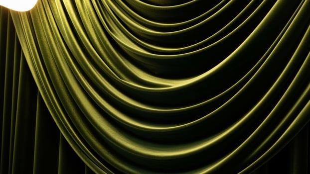 Green curtain with a light bulb on it photo