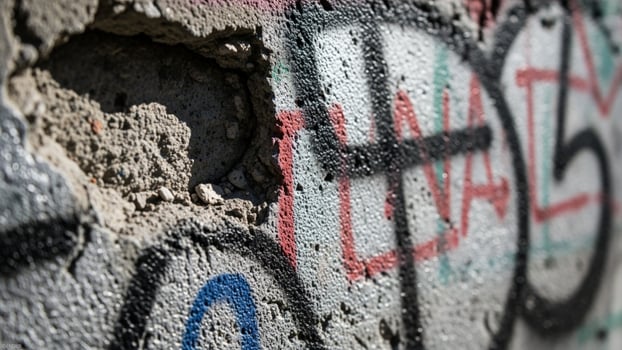 Graffiti on a wall in the city of berlin photo