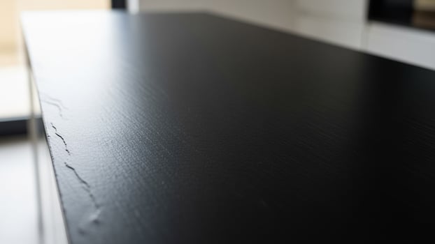 A black counter top with a white counter top photo