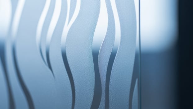 A close up of a glass door with a wavy pattern photo